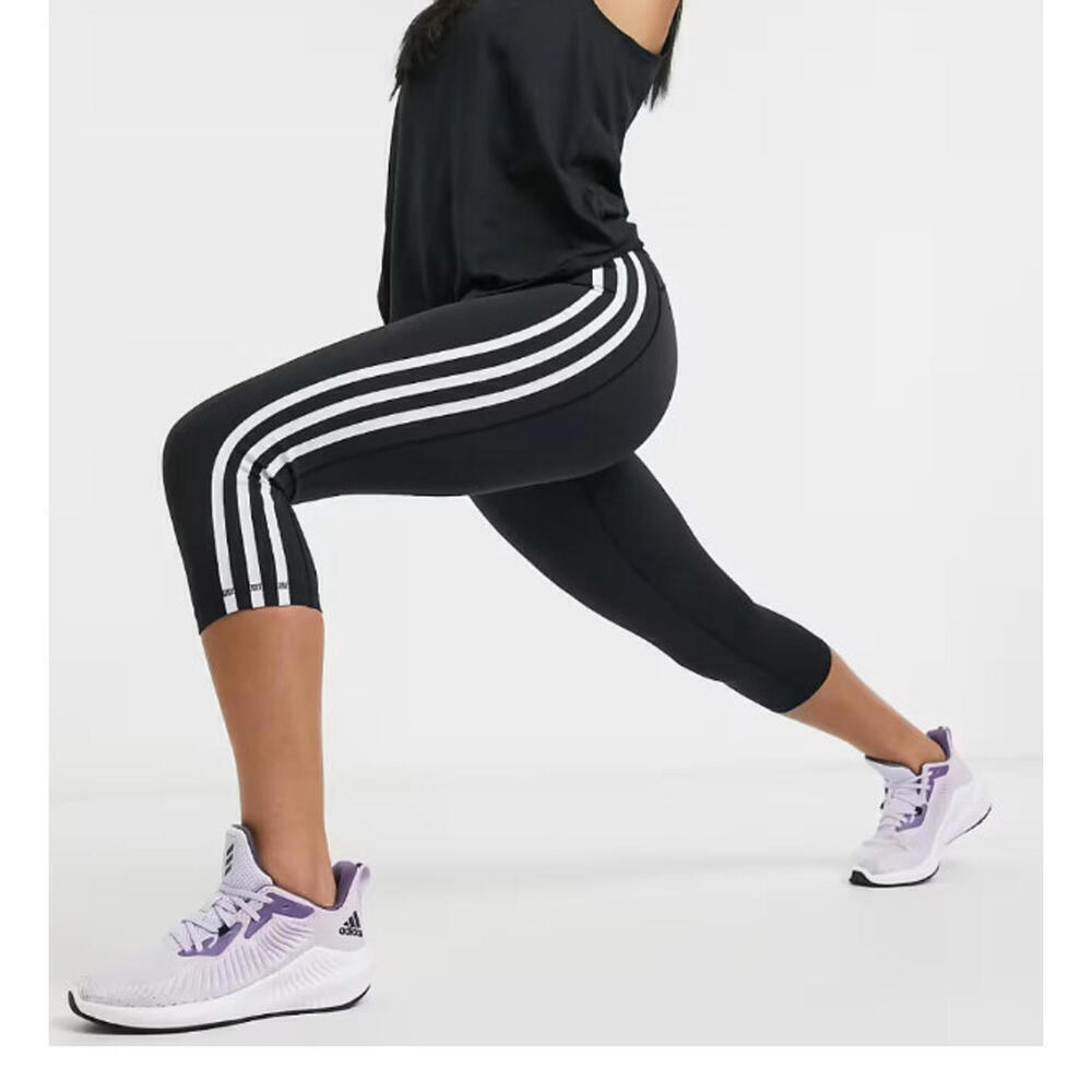 Adidas Women Believe This High-Waist Cropped Leggings Black Size S 9342 - Picture 2 of 5